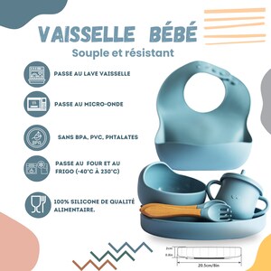 Cadeau anniversaire Bapteme Coffret naissance Set Repas Bébé Vaisselle Enfant cuillère et fourchette personnalisable image 9