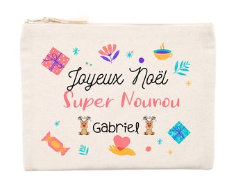 Trousse personnalisable - cadeau de noël nounou, maîtresse, atsem