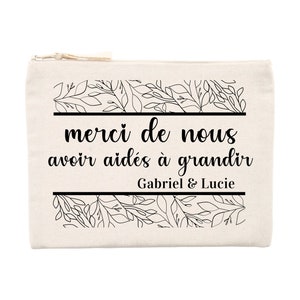 Gift idea for nanny, Thank you mistress pouch &quot;Thank you for helping me grow&quot; customizable