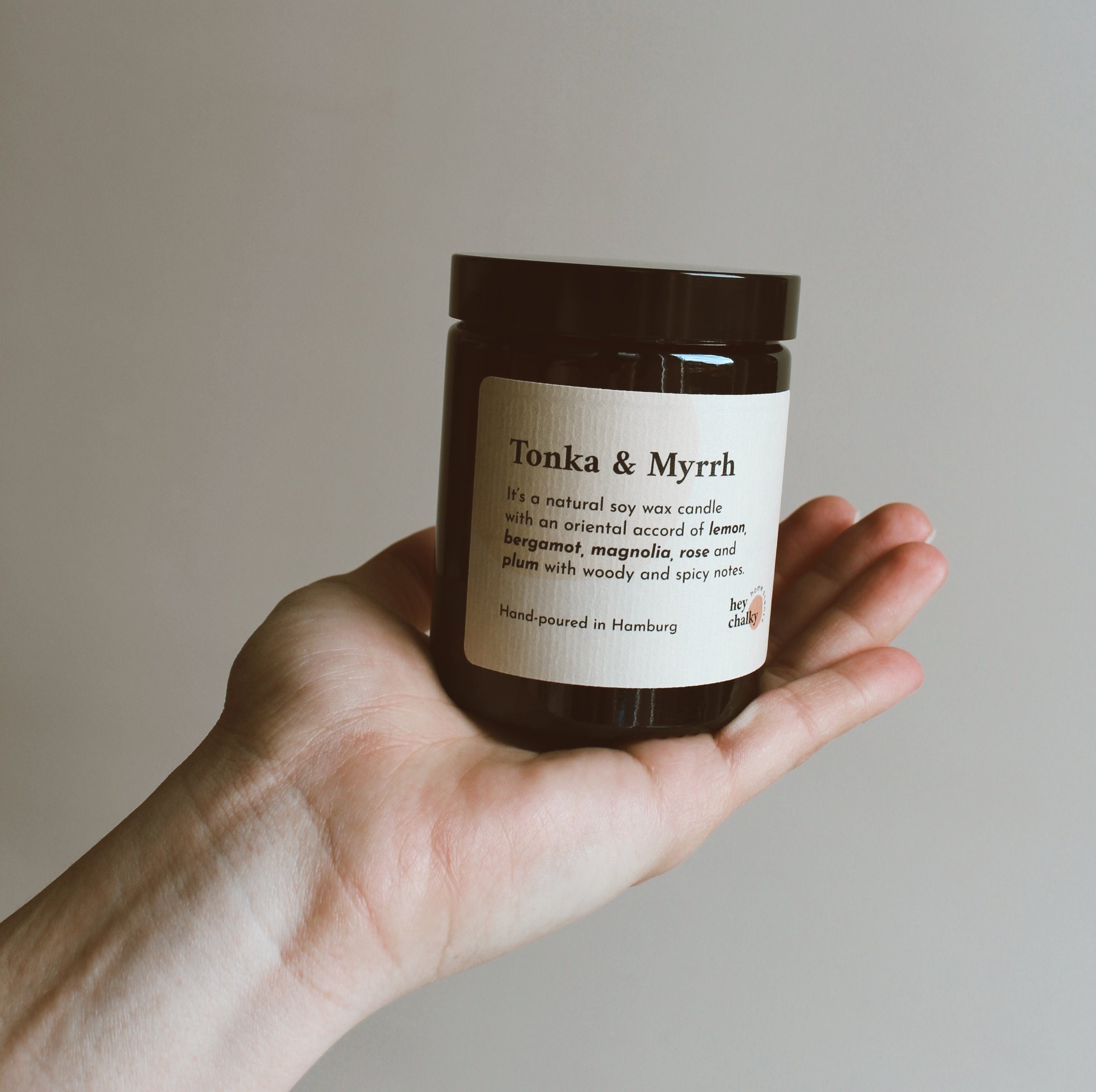 TONKA & MYRRH 150 Ml. Scented Candle in an Amber Jar With a Etsy