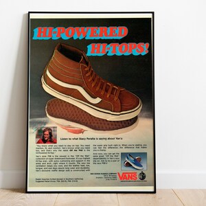 Vans sneakers Vintage advertisement , vans retro sneakers poster / vintage sneakers print / Poster Photo Print kicks . Vans skateboards