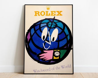 Rolex vintage poster, Rolex print / Rolex watches retro poster / vintage watches Wall art.