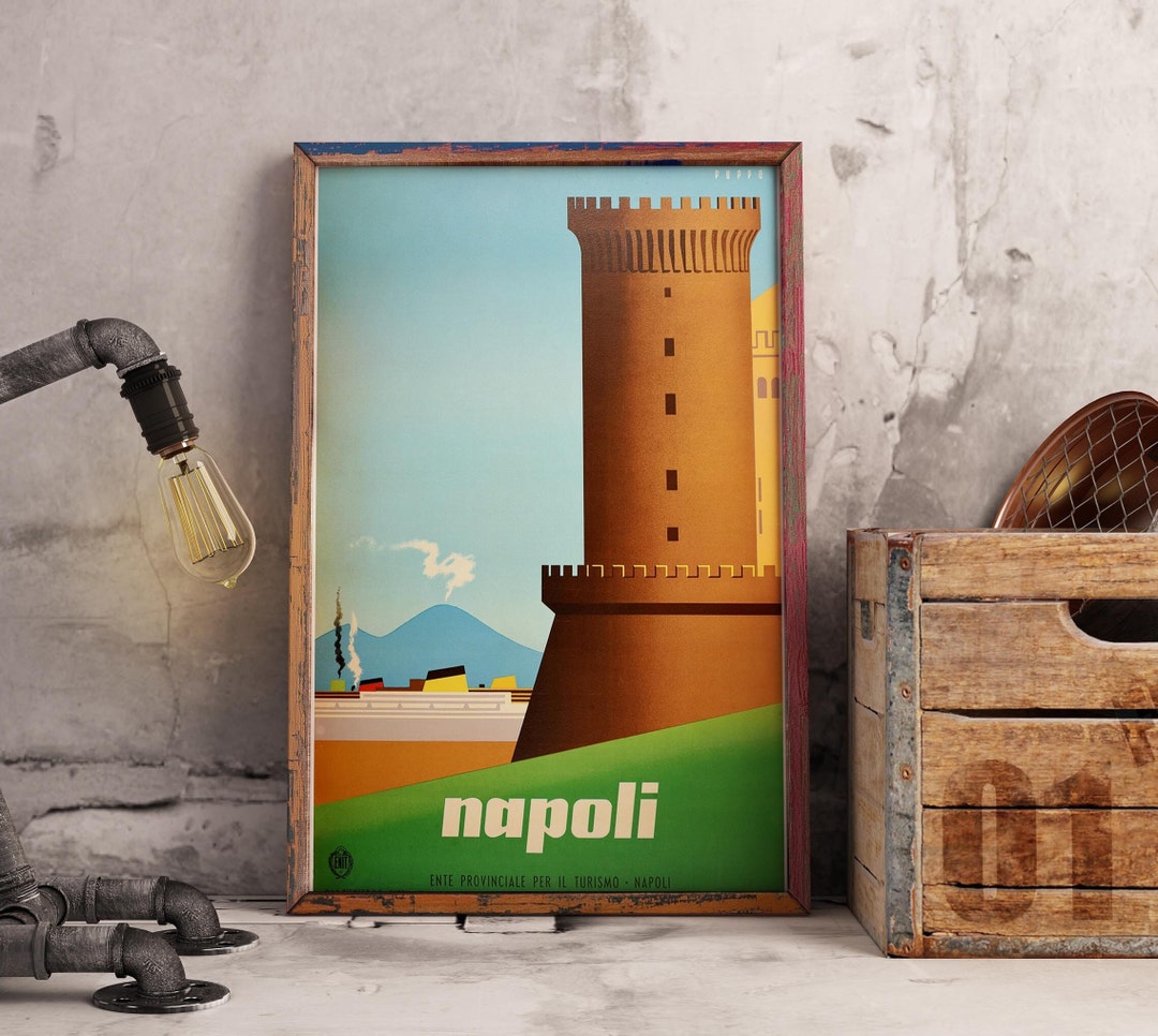 Italienisches Vintage Poster/ Neapel Druck / Napoli Poster Wandkunst ...