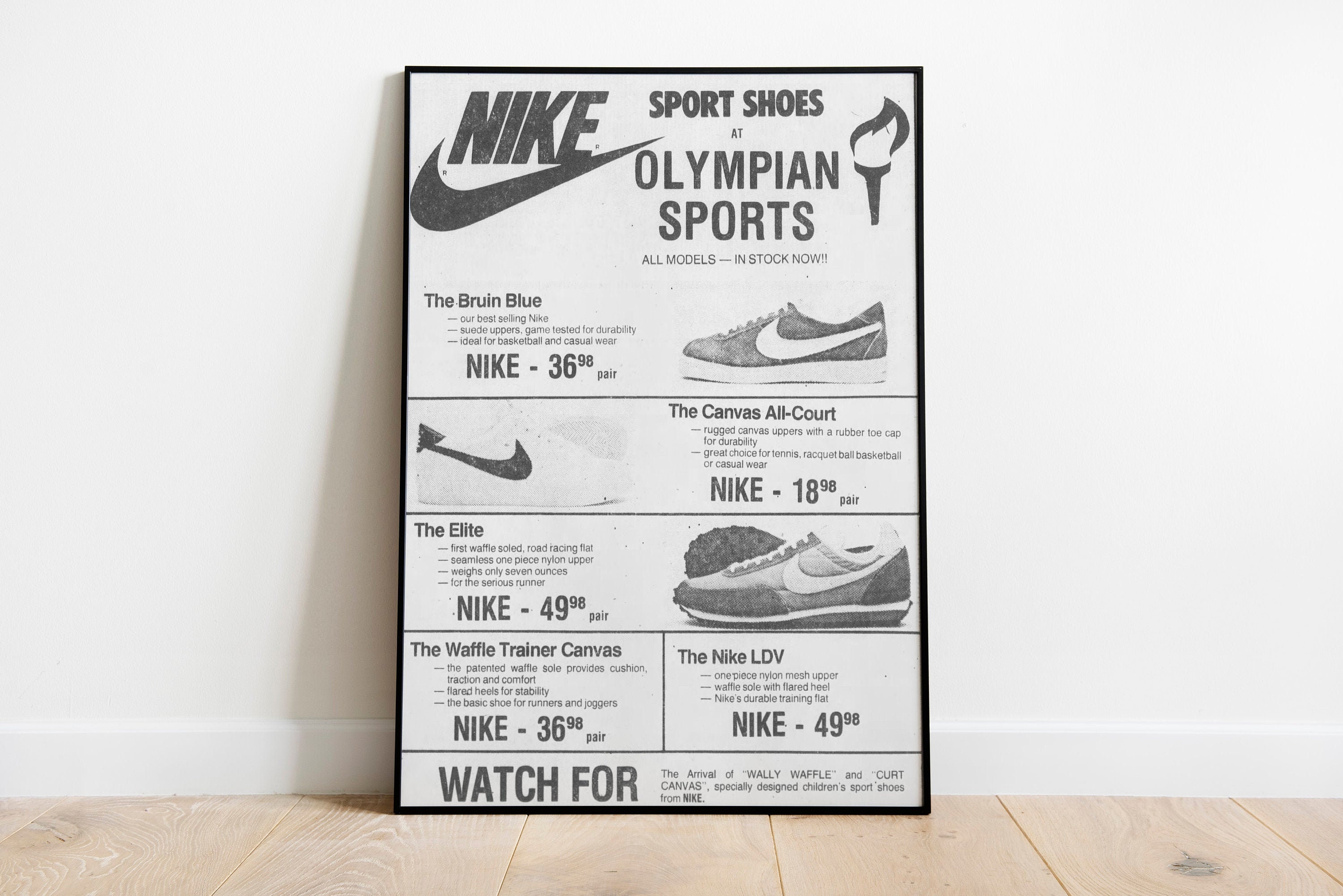 Vintage Advertisement Nike Retro Poster / - Etsy