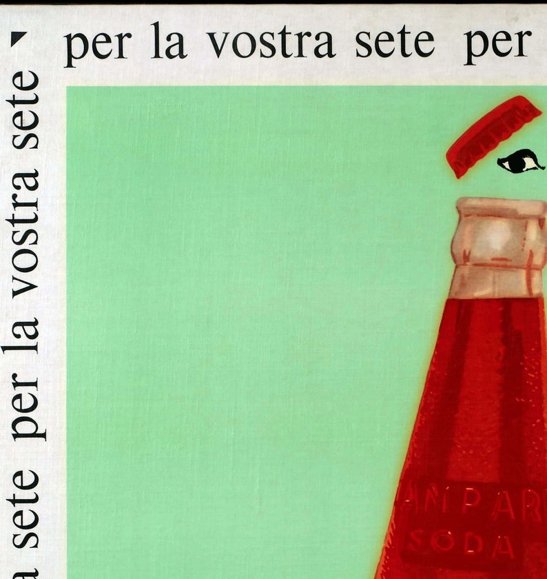 Campari vintage Poster/ apéritif vintage print / Aperol Poster /Italian liqueur Wall Art. retro wine ad print , italian Home Decor image 2