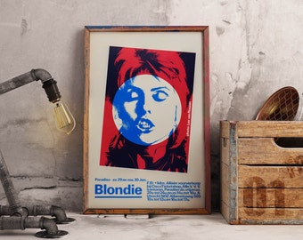 Blondie poster,  rock poster. Blondie concert poster, Blondie vintage poster
