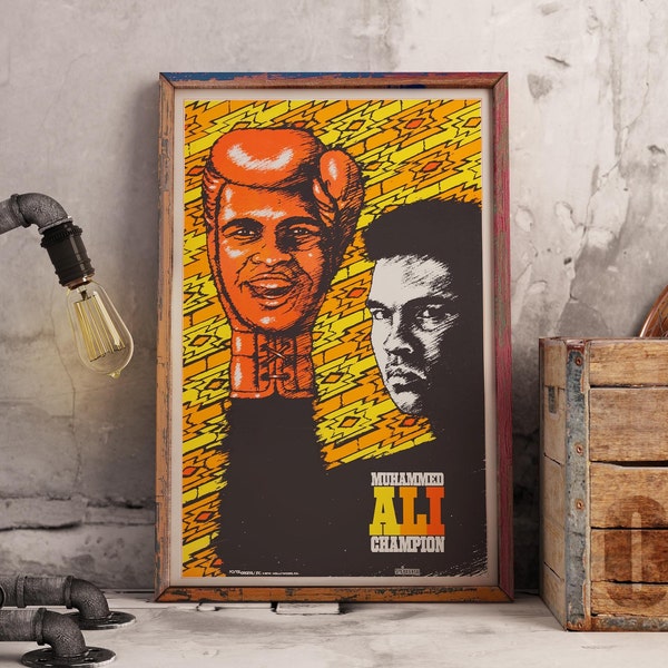 Vintage boksposter / Muhammad Ali poster / boksprint / antiek boksen / boksen home deco / Ali vintage poster