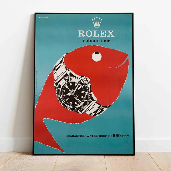 Rolex vintage poster, Rolex print / Rolex watches retro poster / vintage watches Wall art.