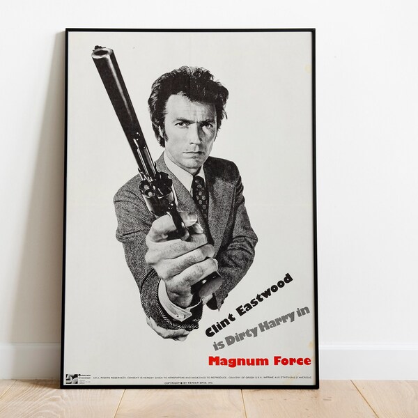 Affiche Clint Eastwood / Affiche du film Dirty Harry / Affiche Magnum Force Active