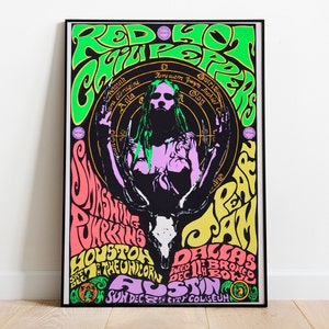 Red Hot Chili Peppers poster, RHCP poster, Red Hot Chili Peppers sock poster. Alternative rock poster, RHCP concert poster