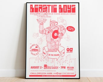 The Beastie Boys poster, Hip Hop poster, Beastie Boys concert poster. Rap music poster, 90's rap wall art. A Tribe called Quest poster