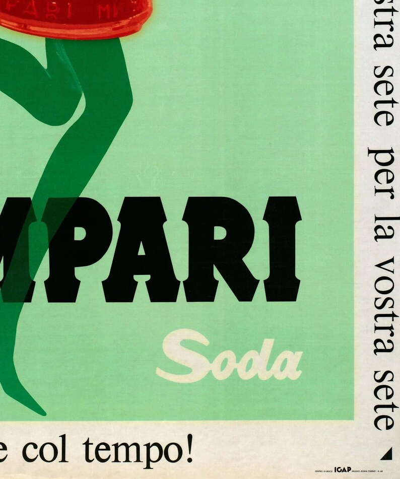 Campari vintage Poster/ apéritif vintage print / Aperol Poster /Italian liqueur Wall Art. retro wine ad print , italian Home Decor image 3