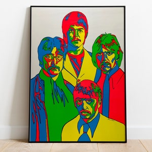 The Beatles vintage poster, The Beatles rare print, The Beatles yellow submarine poster. The Beatles home decor