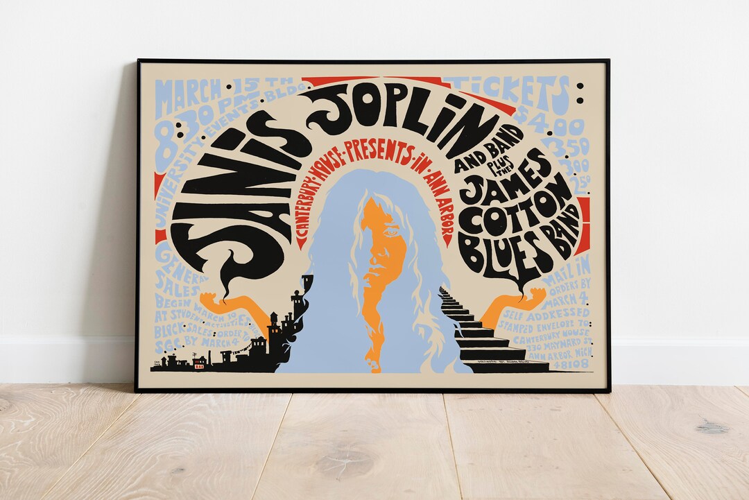 Janis Joplin Poster, Janis Joplin Concert Poster, Woodstock Poster - Etsy