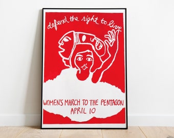 Feminist vintage poster, Feminist print, International Women's day poster. Women's March poster. Women's art