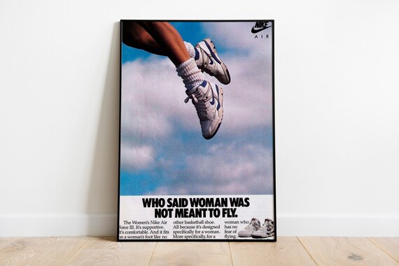 Nike Woman Basketball Vintage Advertisement Nike Retro | Etsy UK
