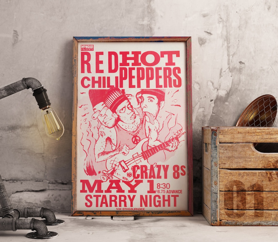 Red Hot Chili Peppers Poster, RHCP Poster, Red Hot Chili Peppers Sock Poster. Alternative Rock