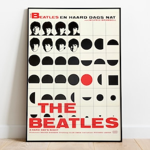 The Beatles vintage poster, The Beatles rare print, The Beatles polish concert poster. The Beatles home decor