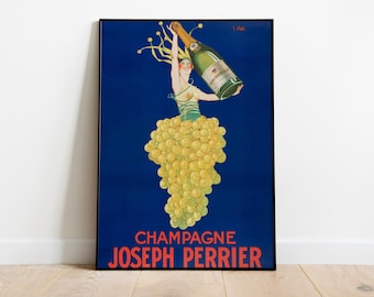 Champagner Vintage Poster / apéritif vintage print / Champagner Poster / französischer Wein Wandkunst. Retro Weinreklame , französiches Wohndekor