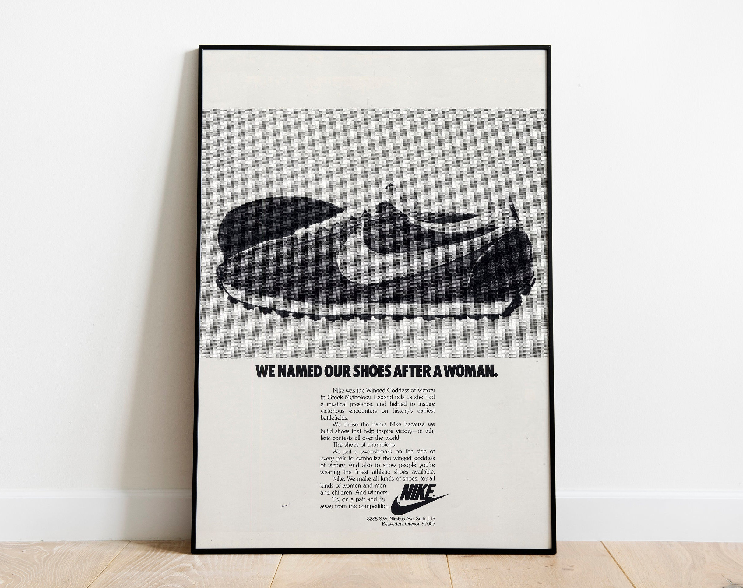 Publicité vintage Nike, affiche de baskets rétro nike / impression de  baskets vintage / Poster Photo Poster Print coups de pied. pub nike old  school -  France