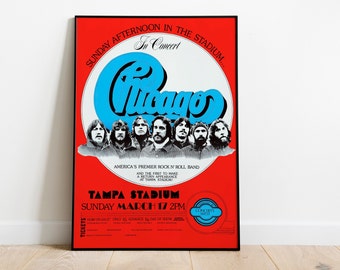 Chicago Konzert Poster, Chicago Band Vintage Poster. Chicago Rock 'n' Roll Poster