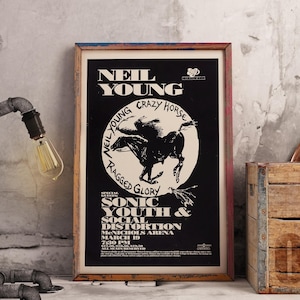 Neil Young vintage poster, Neil Young concert poster