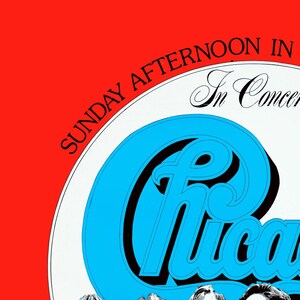 Chicago concert poster, Chicago band vintage poster. Chicago Rock n roll poster image 2