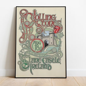 The Rolling Stones vintage poster, The Rolling Stones  Ireland concert poster. Rolling Stones Ireland rare concert print