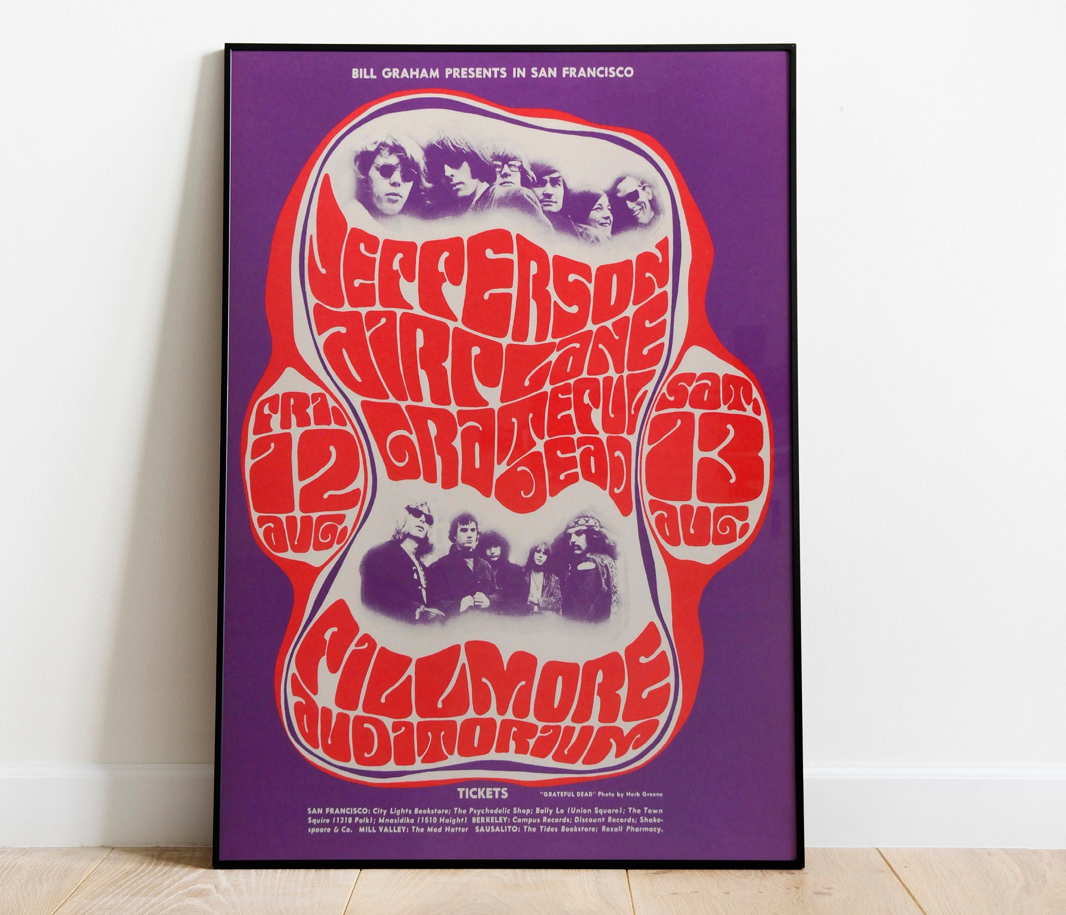 Discover Grateful Dead vintage poster, Jefferson Airplane poster