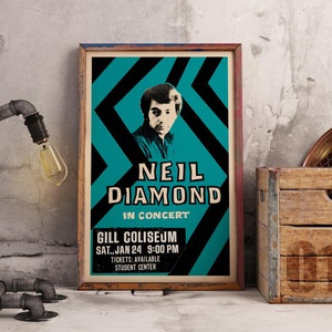 Neil Diamond Konzertplakat, Neil Diamond Plakat. Vintage Konzertplakat Bild 1