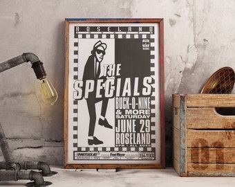 The Specials vintage poster, The Specials concert poster. Vintage SKA concert print 1996. 2 tone ska poster