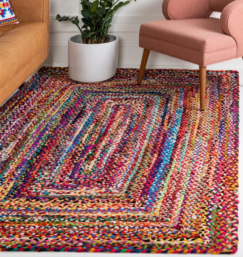 COTTON CHINDI Rug HANDMADE Rug Cotton Multicolor Rug Etsy