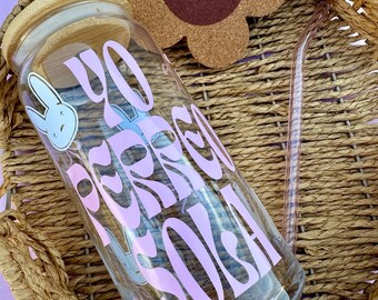 20oz Bad Bunny Glass, Yo Perreo Sola, Bad Bunny Cup with Lid and Straw, Bad Bunny Gift, Bad Bunny Super Bowl Accessories, Gifts in Spanish