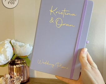 Cuaderno de planificación de boda personalizado: regalo de compromiso personalizado, cualquier nombre, planificación de compromiso, cuaderno de boda, planificación de boda