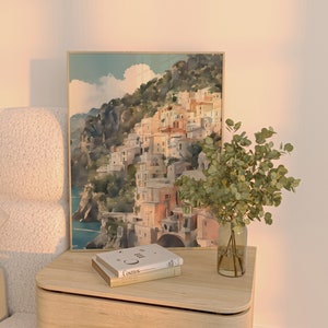 Italy Watercolor Print Amalfi Coast Digital Download