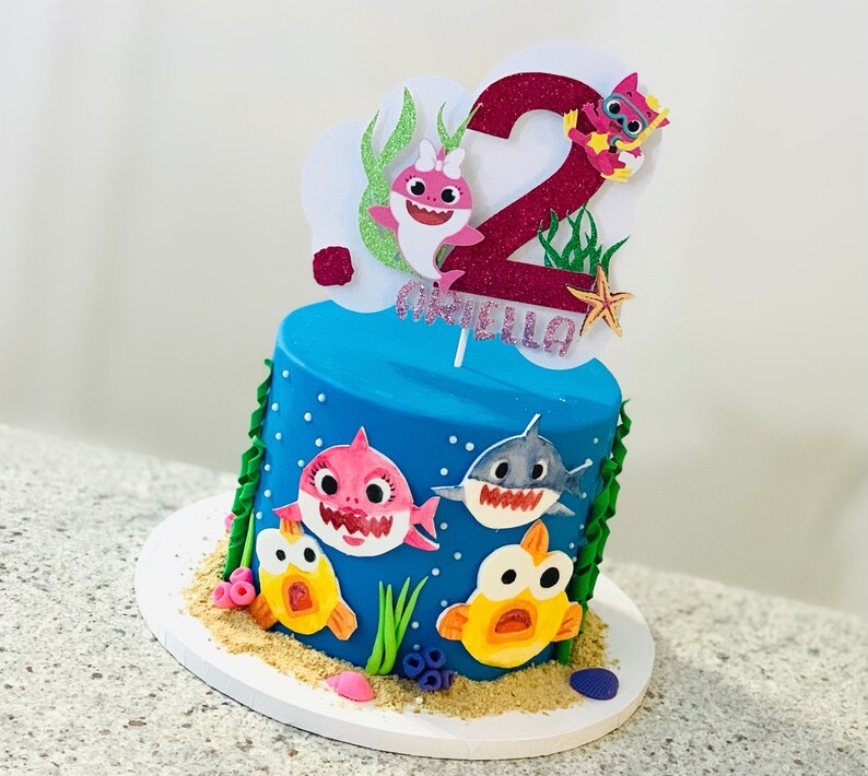 Baby Shark Cake Topper Baby Shark Birthday Baby Shark Cake Birthday Decoration Smash Cake Baby Shark Cake Toppers Picks Paper Party Supplies Efp Osteology Org