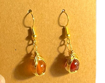 Healing Crystal Earrings, Choose your Crystal, Assorted Crystal Earrings, Silver Earrings, Gold Earrings, Wire Wrapped Crystal Earrings