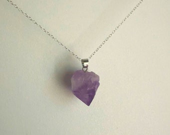 Amethyst stone pendantamethyst stone necklacenatural stone pendantnecklaces