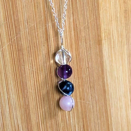 Antianxiety Necklace Wire Wrapped Jewelry Crystal Healing Etsy