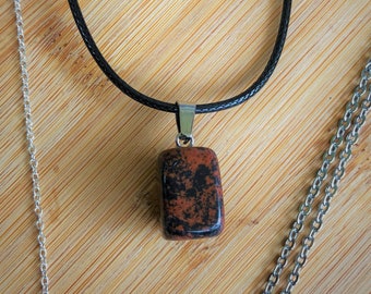 Mahogany Obsidian, Protective Stone, Manifestation, Healing Crystal Necklace