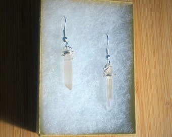 Angel Aura Earrings, Angel Aura Quartz Earrings, Hypoallergenic Earrings, Healing Crystal Earrings