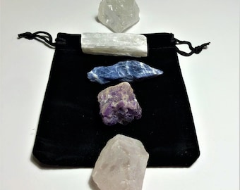 Mini Anti-Anxiety Crystal Bag, Anti-Worry Crystals, Calming Crystals