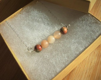 Crystal Bead Necklace, Healing Gemstone Necklace, Healing Crystal Necklace, Gemstone Jewelry, Pretty Crystal Necklace