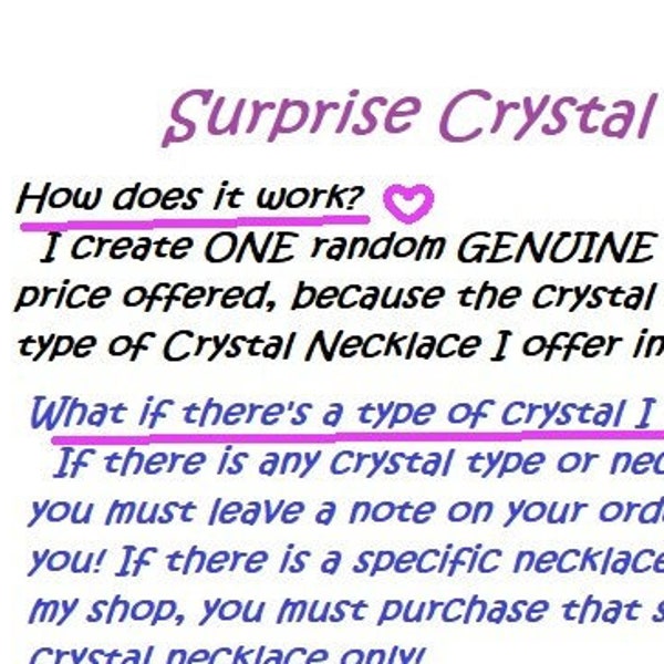 WHOLESALE Mystery Crystals, Surprise Crystal Necklace, Random Crystal Necklace, Assorted Healing Crystal Necklaces, Genuine Crystal Necklace