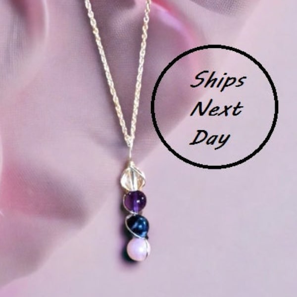 Anti-Anxiety Necklace, Wire Wrapped Jewelry, Crystal Healing