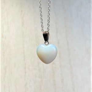 Opalite Heart Necklace, 15mm Opalite Heart