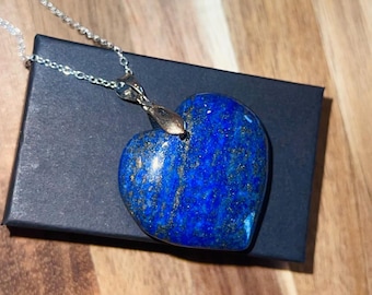 Lapis lazuli-hartketting, lapis lazuli-ketting, innerlijke wijsheid, authentieke zelfexpressie, derde oogchakra, keelchakra, helende edelstenen