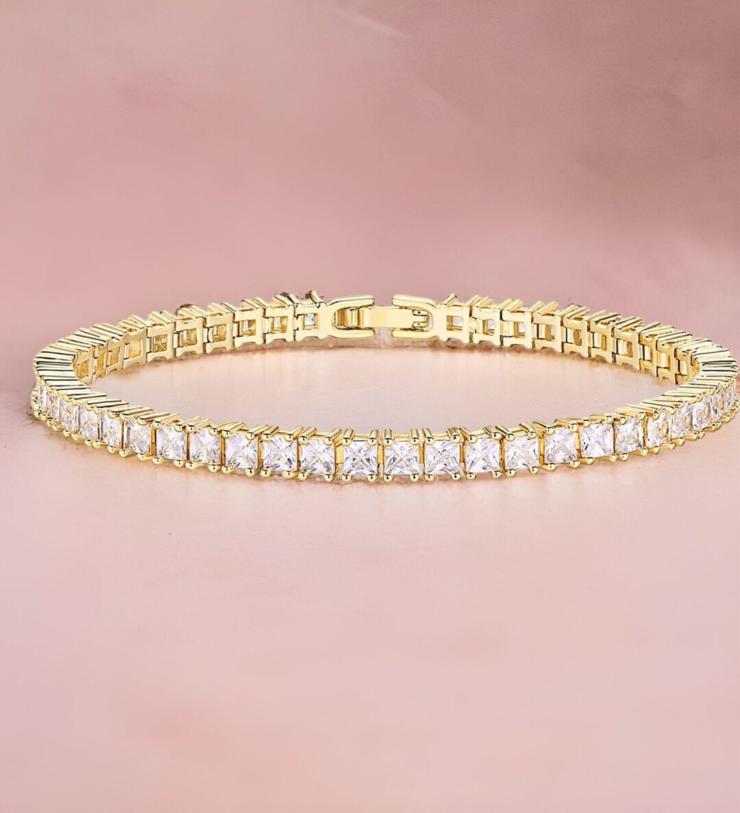 14k Gold Tennis Bracelet, Grade A CZ, Gold Tennis Bracelet, 14K Gold