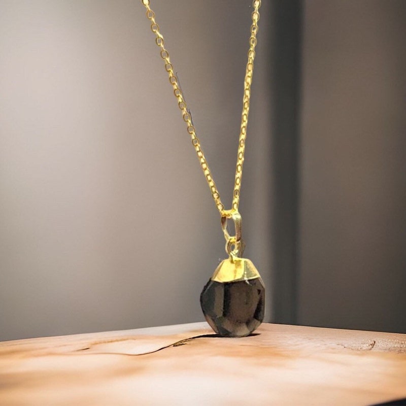 Smoky Quartz White Sapphire Necklace main image 1
