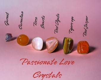Passion & Love Crystal Set, Crystals for Couples, Crystals for Romance, Crystals for Love, Crystals to help with Relationships and Intimacy